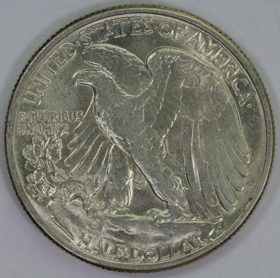 1945-P Silver Walking Half Dollar High Grade BU Tons of Luster Raw US Coin