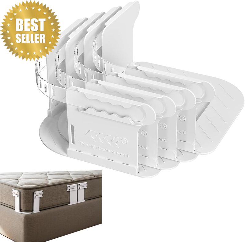 Bed Sheet Holder Straps 4-Pack Corner Clips Lock Straps White
