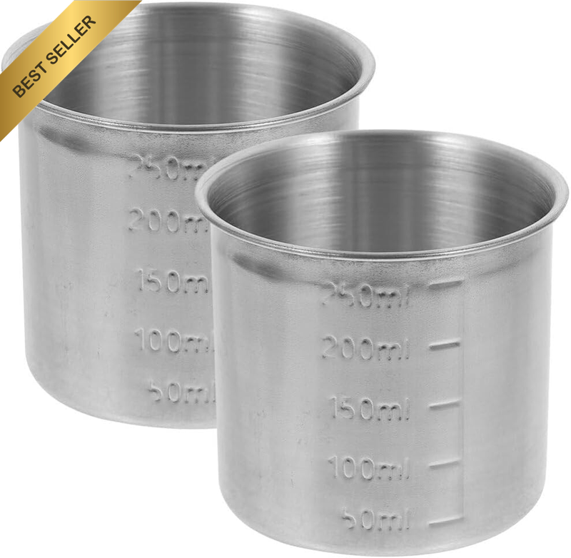 Stainless Steel Rice Measuring Cup 2-Pack for Baking and Cooking Precise Liquid