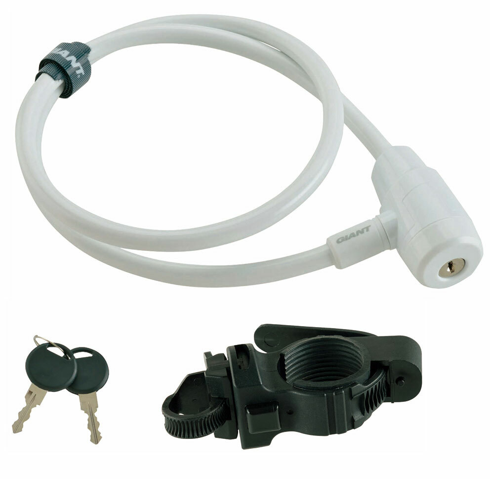 Giant SURELOCK Straight-Cable Bicycle Lock, White