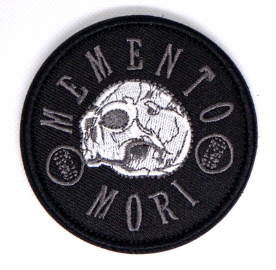 MEMENTO MORI Embroidered Skull Patch 3.2 inch - Hook & Loop Fasten Backing - NEW