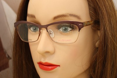 JILL STUART JS339-1 eyeglasses Frame Brown WOMEN 53mm Cat Eye Browline Design