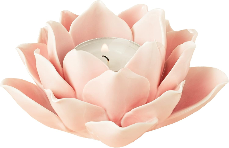 Ceramic Lotus Candle Holder Handmade Petals Style Flower Tea Lights Holder Home