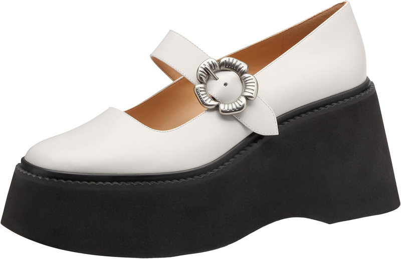 Coach Womens Tea Rose Platform Mary Janes