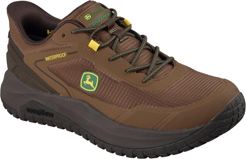 Skechers Mens John Deere Men's Waterproof Ripstop Bungee Slip-in Shoes with Good