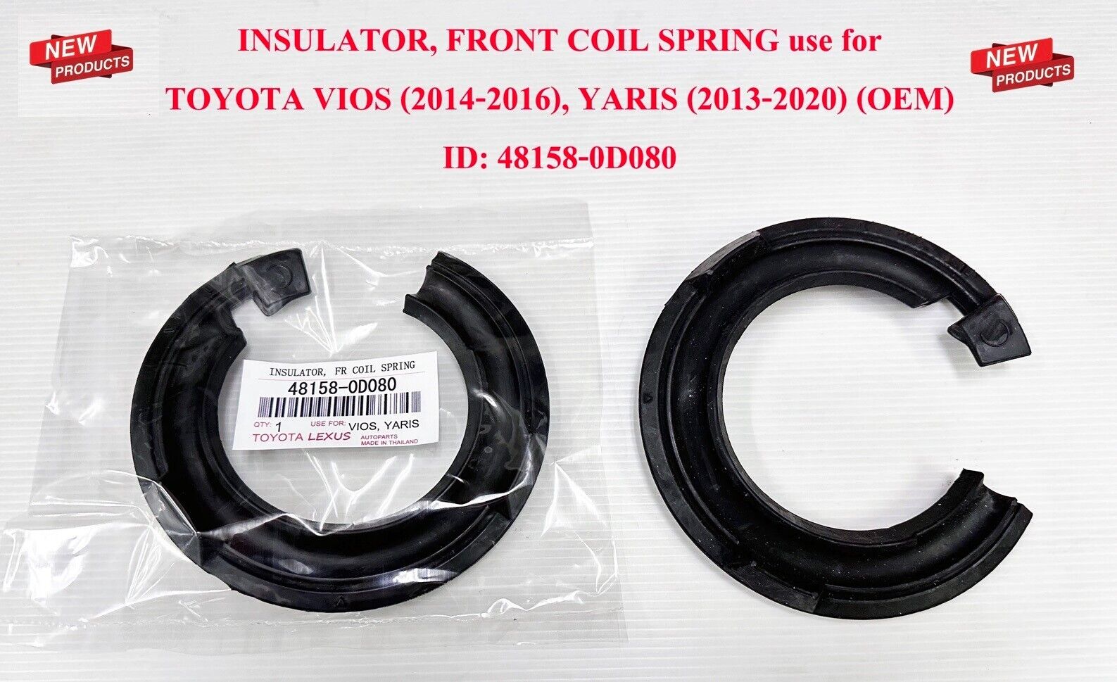 1x Insulator Coil Spring Front Lower For 2014-2016 Toyota 1x Insulator Coil Spring Front Lower For 2014-2016 Toyota