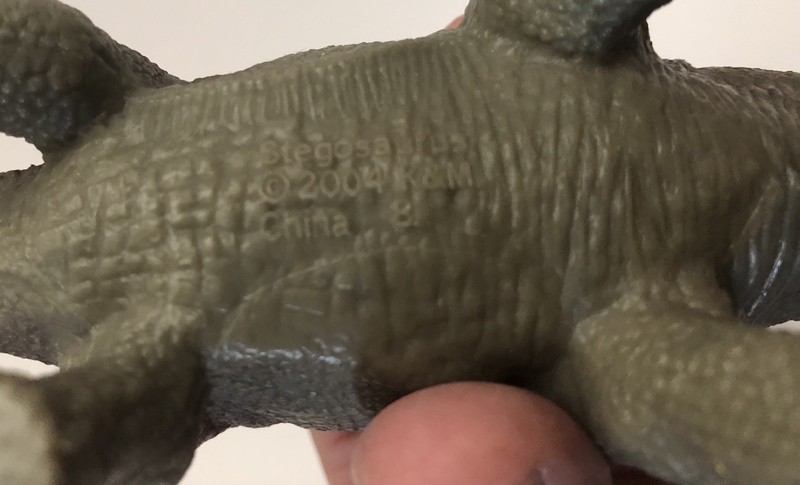 2004 Stegosaurus Dinosaur K & M 7” Figure Hard Rubber
