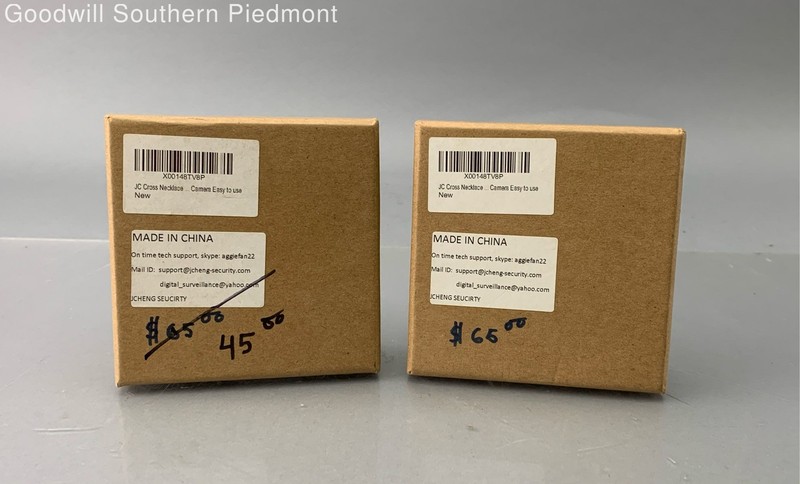 Lot of 2 JCHENG JC Cross Necklace Spy Camera Hidden Cam - Open Box