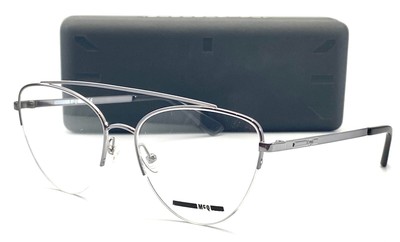 NEW MCQ ALEXANDER MCQUEEN MQ0165O 001 SILVER AUTHENTIC EYEGLASSES 55-17 140 W/C