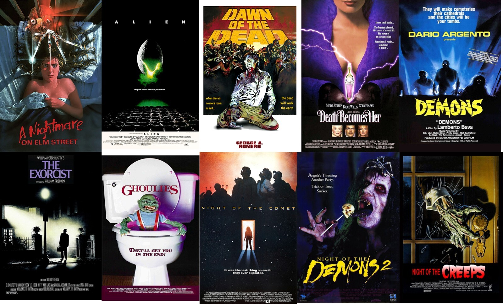 NEW - 1980's Retro Horror Movie Poster Prints 12