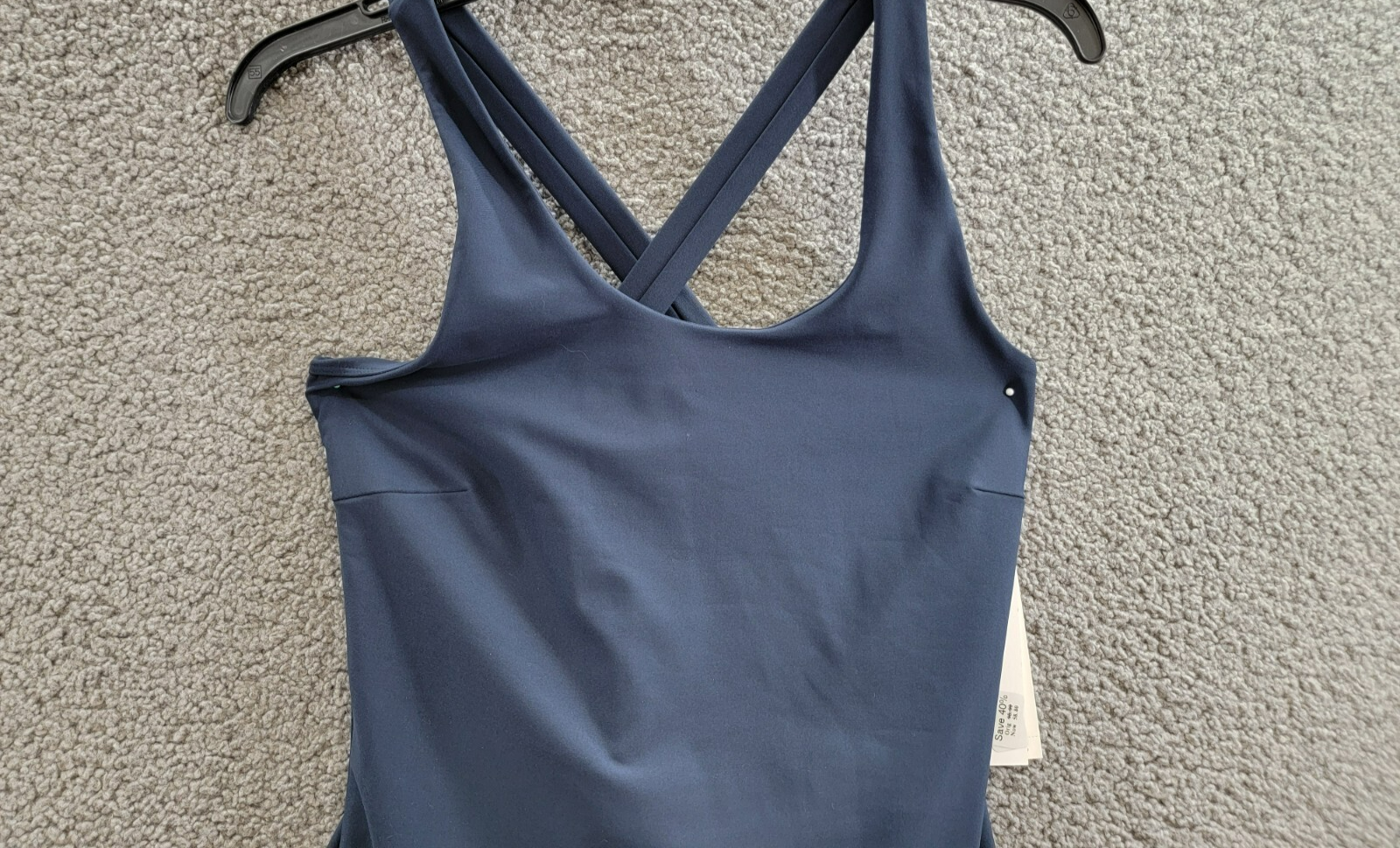 AQUA Athletic Pleat Hem Active Dress Women's M Myth Scoop Neck Crisscross Strap - Picture 3 of 13