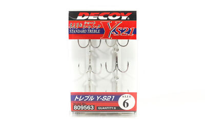 Decoy Y-S21 Treble Hook Standard Treble Hooks Size 6 (9563)