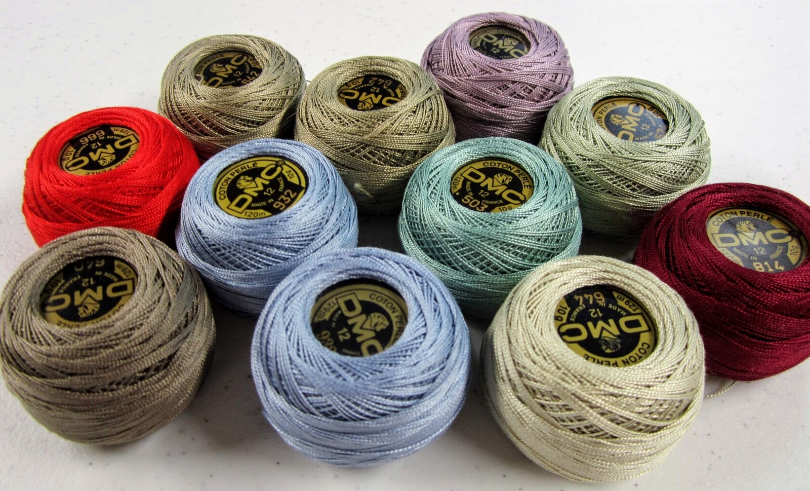 DMC Cotton Perle Size 12 Lot Of 27 Balls Each 120 Meters Each Various Colors