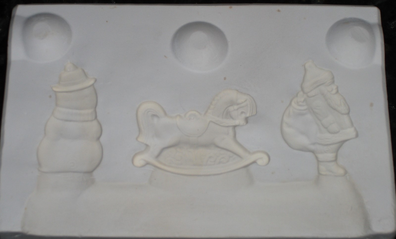 Alberta's molds for ceramic castings - #A-143 - Santa, Rocking Horse, Snowman