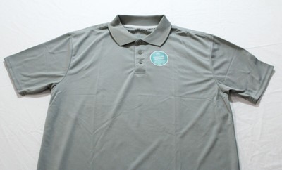 $32 Galaxy By Harvic Men's Gray Dry-Fit Moisture-Wicking Polo Shirt small $32