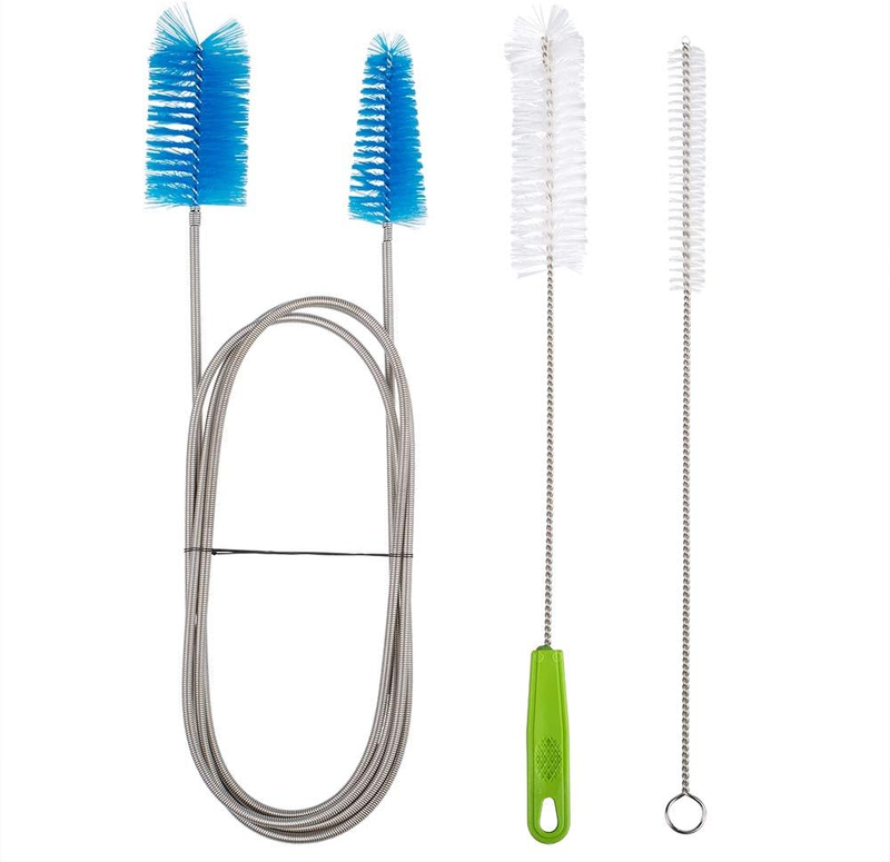 3pc Flexible Drain Brush 67in Double Ended Long Pipe Straw Cleaner Kit