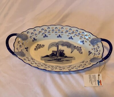 Porcelain Delftware Royal Twickel  Ter Steege bv  Windmill Lattice Hand Painted