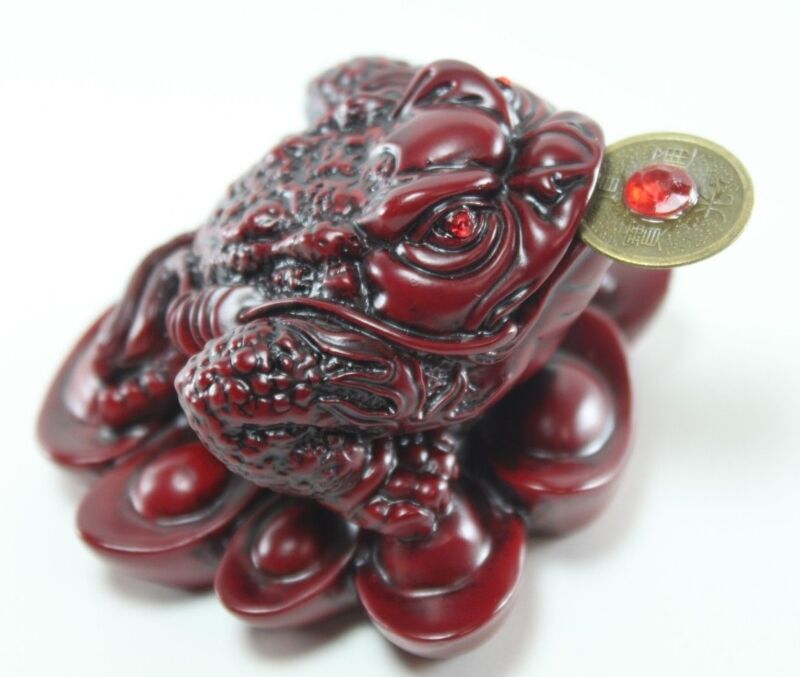 Red Money toad  Lucky frog  - Wealth-beckoning for Excellent Luck Feng Shui