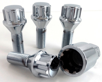 wheel Locking Lock bolts nuts lugs M12 x 1.5 17mm Hex taper seat x 4