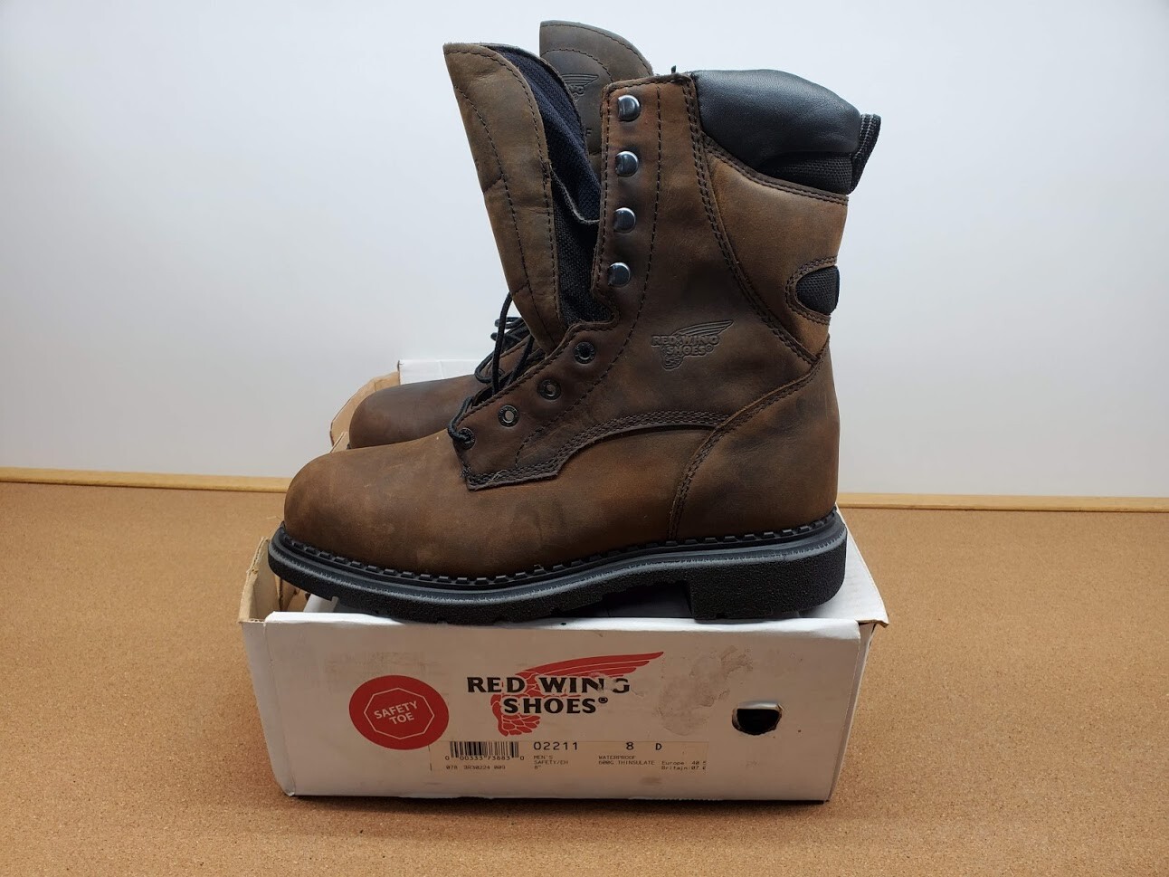 Red Wing Shoes ワークブーツ USA 11 MENS RED WING 2211 BROWN LEATHER SAFETY 8