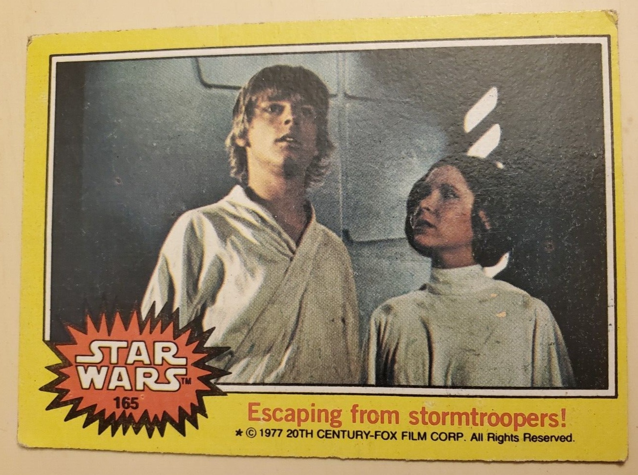 1977 Topps STAR WARS Yellow Series 3 card #165 Escaping From