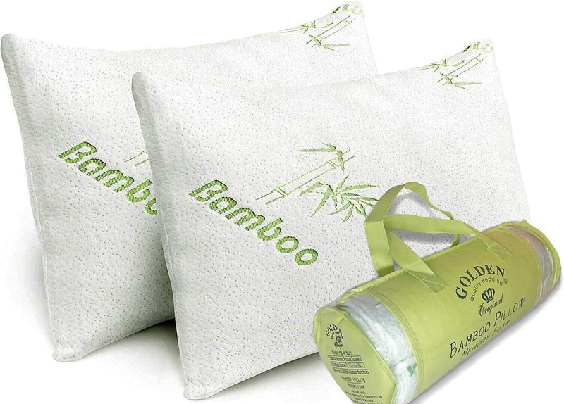 King Size Bamboo Pillow for Sleeping - Cooling Shredded Memory Foam Hypoallergen