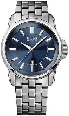 Pre-owned Hugo Boss Watch Men's Stainless Steel Blue Dial Watch 1513044