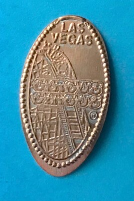 ROLLER COASTER CIRCUS CIRCUS HOTEL CASINO THEME PARK LAS VEGAS PRESSED PENNY RTD