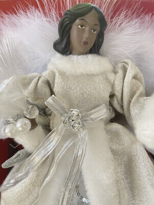 Home Accents Holiday LED 12” Angel Fiber Optic African American Tree Topper 6218