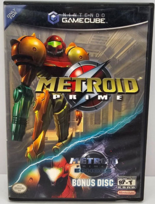 Metroid Prime w/ Echoes Bonus Disc (Nintendo GameCube) Tested Damaged Manual
