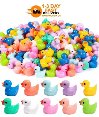 200 Patitos Pequeños en 10 Colores Figuras Mini Resina para Decoracion de Casas