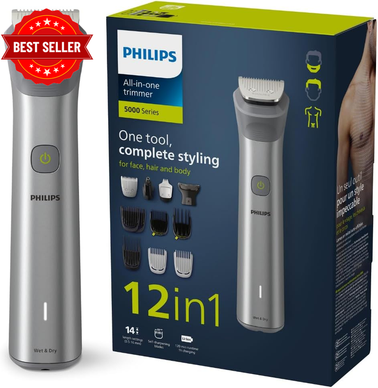 All-In-One Series 5000, 12-In-1 Face, Hair and Body Trimmer, MG5950/15