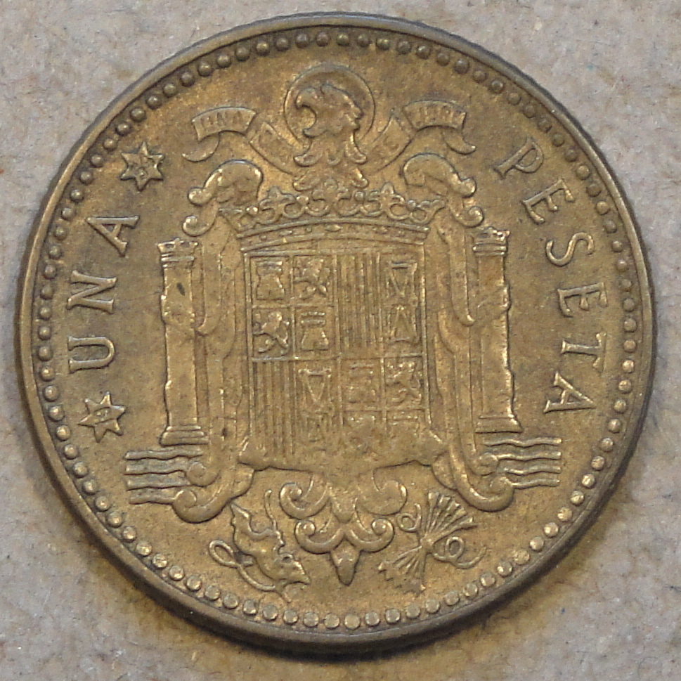 Spain 1953(54) Peseta Better Circulated Grade as Pictured