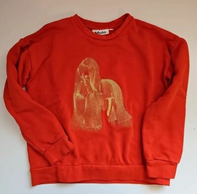 MOLO brand Kids Girls Embroidered Dog Sweatshirt Top Gold  Size 8 Kids 128 