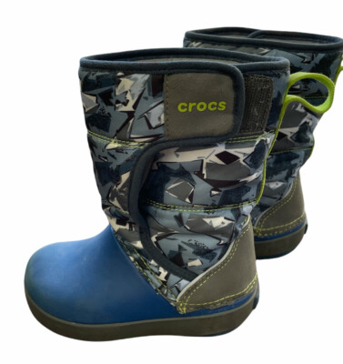 Crocs Toddler Boy Graphic Snow Boot Blue Lodge LodgePoint Crocband 204704 C7 7