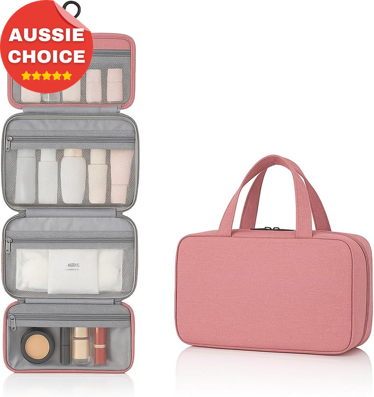 Water-Resistant Toiletry Bag for Women Travel Cosmetic Organizer Gym Bathroom