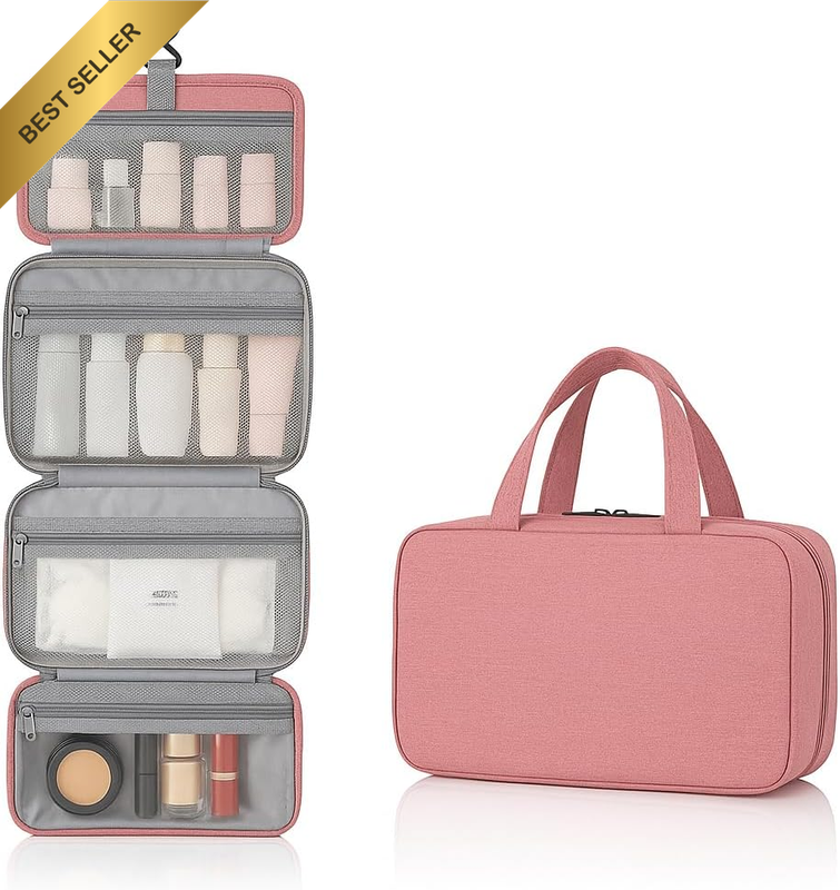 Toiletry Bag for Women – Travel Cosmetic Organiser with Multiple Compartments, W