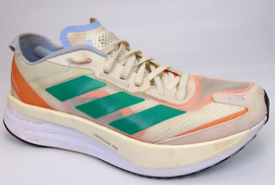 Adidas Womens Size 8.0 M, Adizero Boston 11 HQ3697 Ivory Running Shoes Sneakers