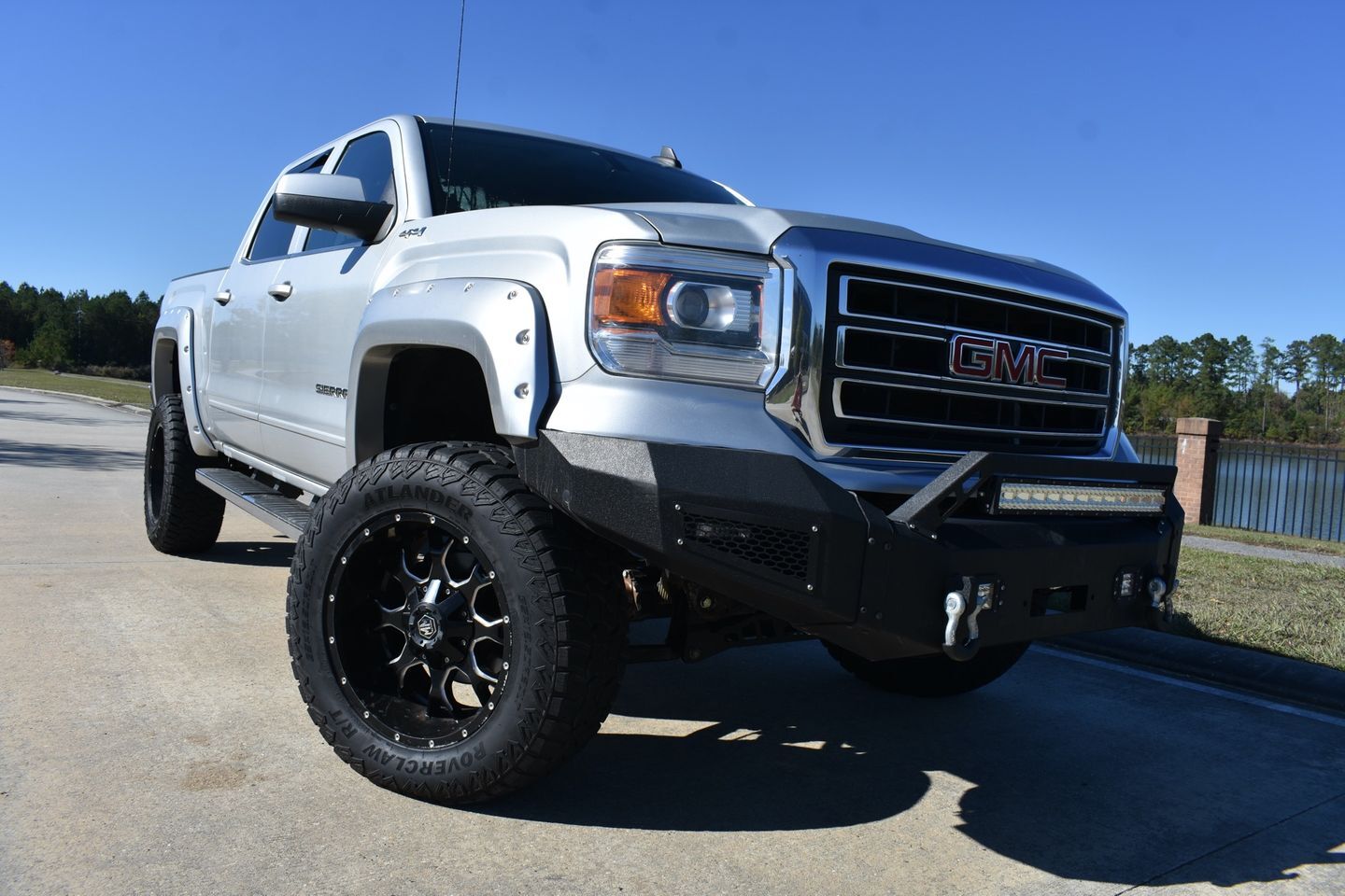 2015 GMC Sierra 1500 SLE 189011 Miles Silver Pickup Truck 8 Automatic