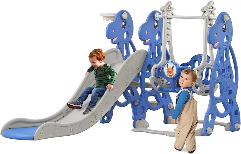 Scivolo per bambini Scivolo da giardino 4 in 1 con canestro da basket