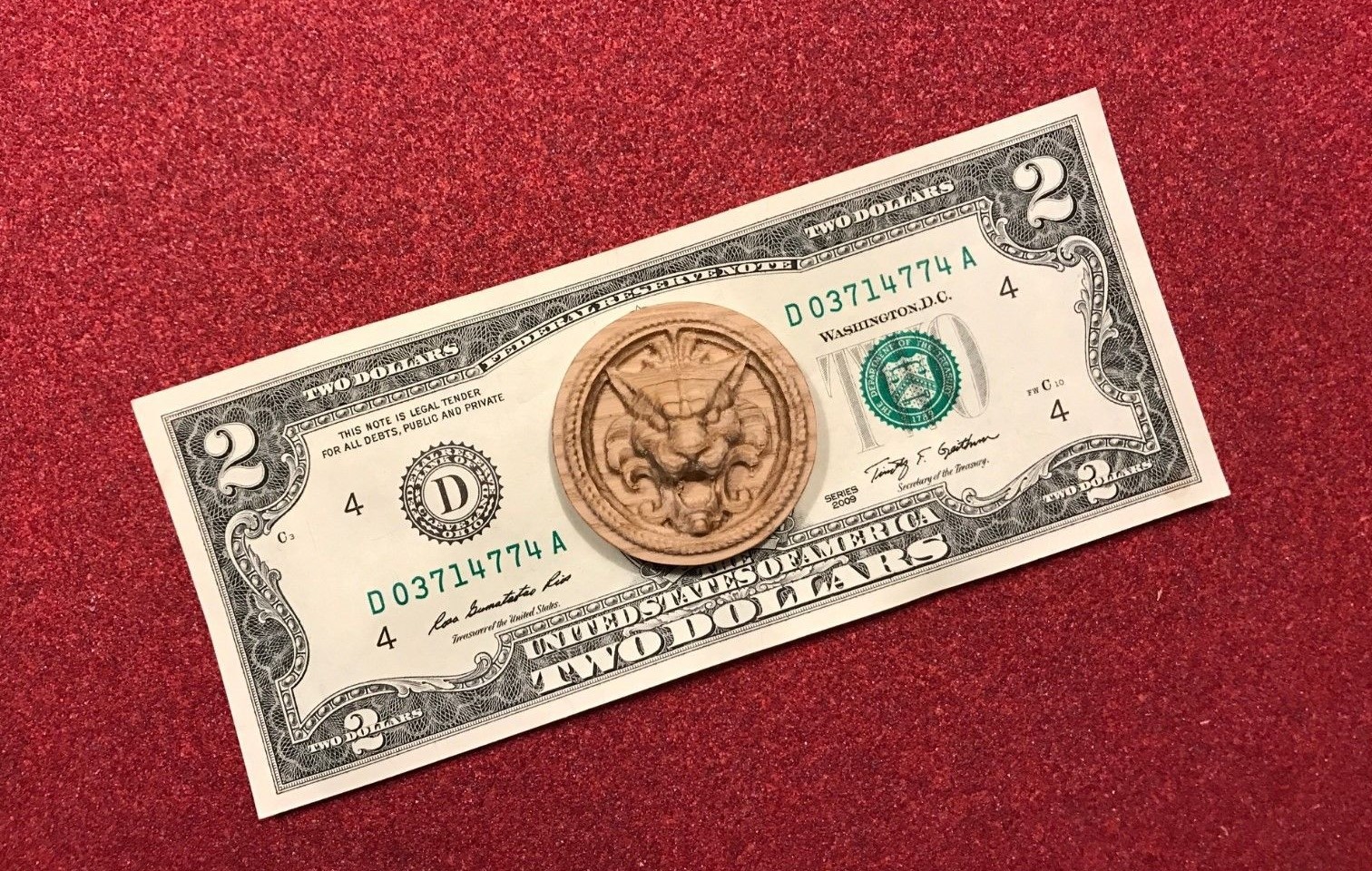 Hand carved Lion Head Round Rosette / Applique 