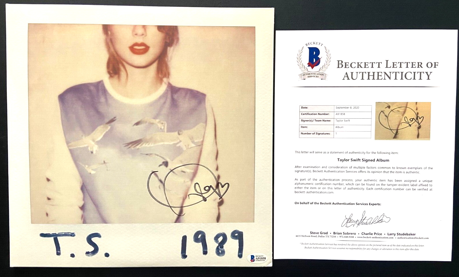 テイラースウィフト サイン 証明書付き Taylor Swift’s sign 10種類!Taylor Swift/テイラー・スウィフト/サインプリント&証明