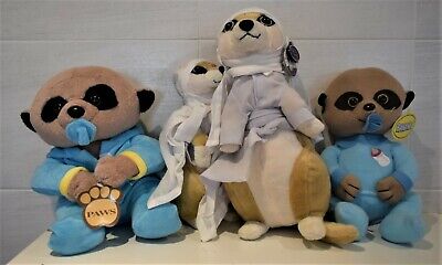 SOFT TOY PAWS MEERKAT KILTED, JACKET , LARGE CUDDLY BABY, DESERT LARGE Or SMALL 