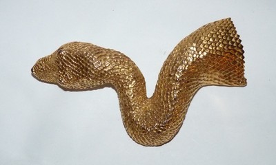 Christopher Ross Ladies Belt Buckle, Snake, 1980, Gold Plated. Glass Eyes