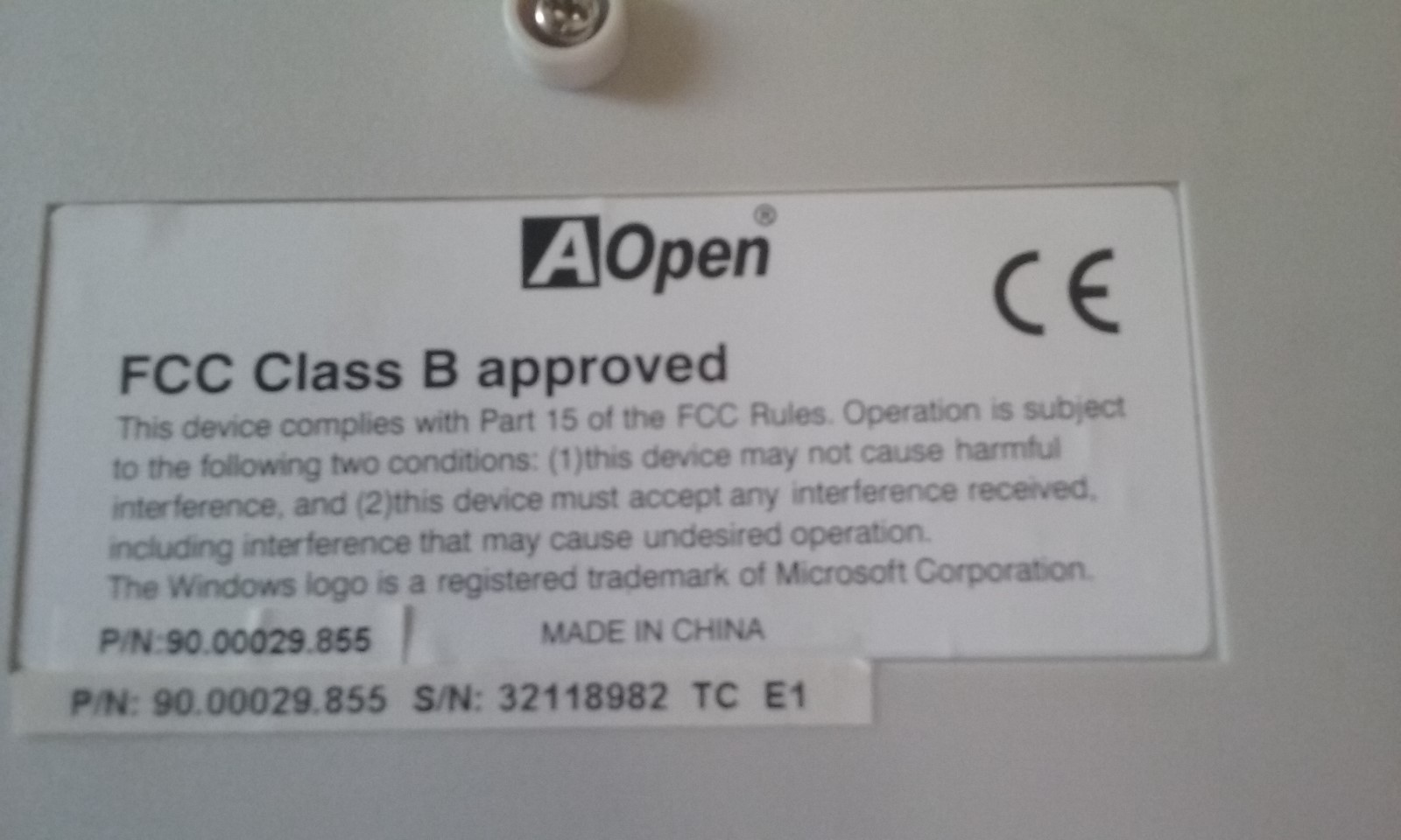 AOpen 90.00029.855  Keyboard