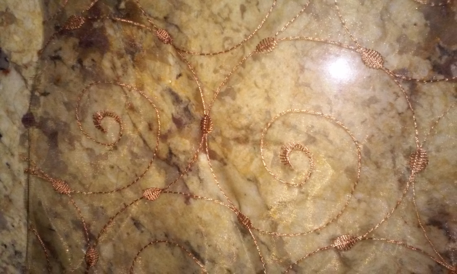 Brown and Bronze Silk Organza fabric with Geometric Embroidered 56