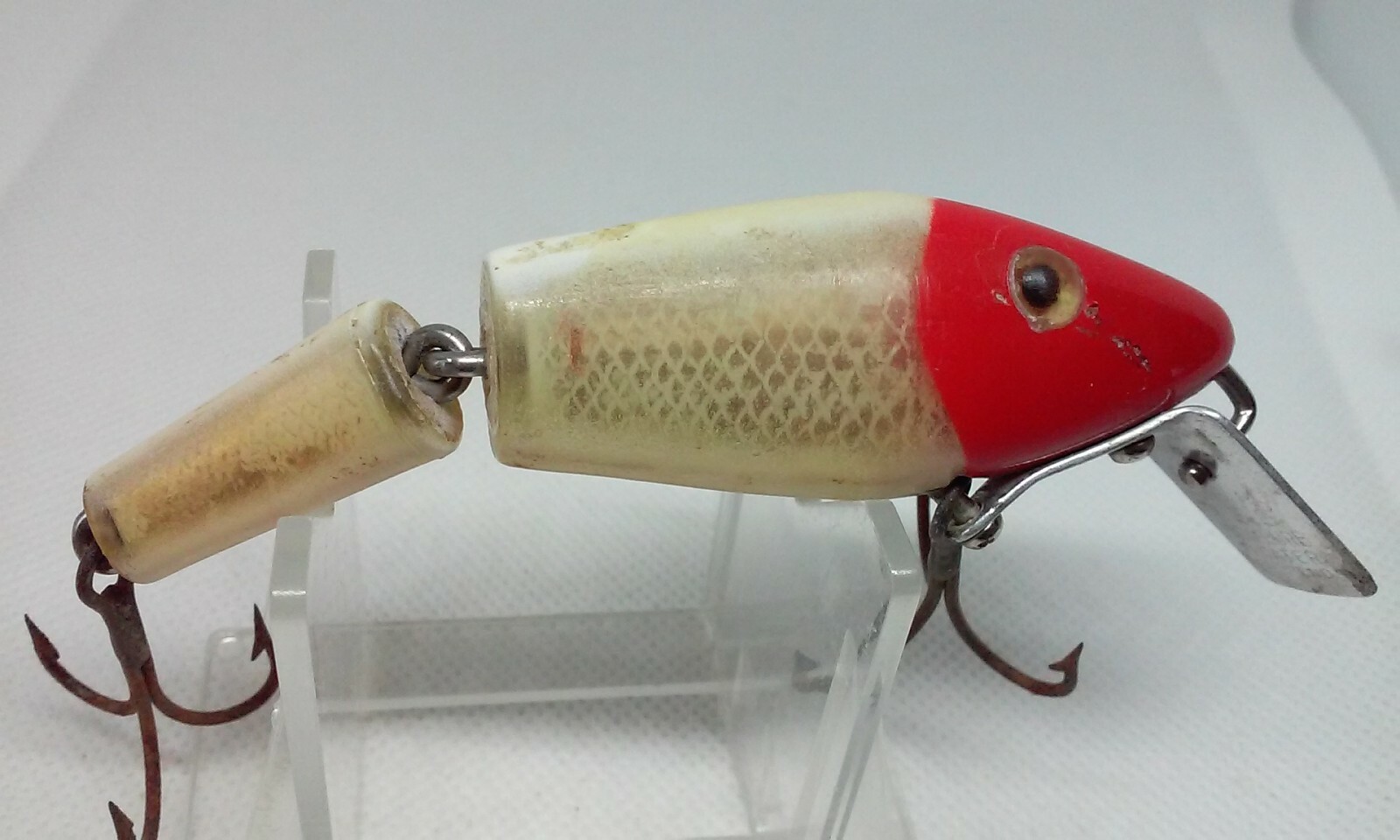 Vintage L&S 35M MIRA-LURE Jointed Red Head Gold 3 5/8 Vintage L&S 35M MIRA-LURE Jointed Red Head Gold 3 5/8