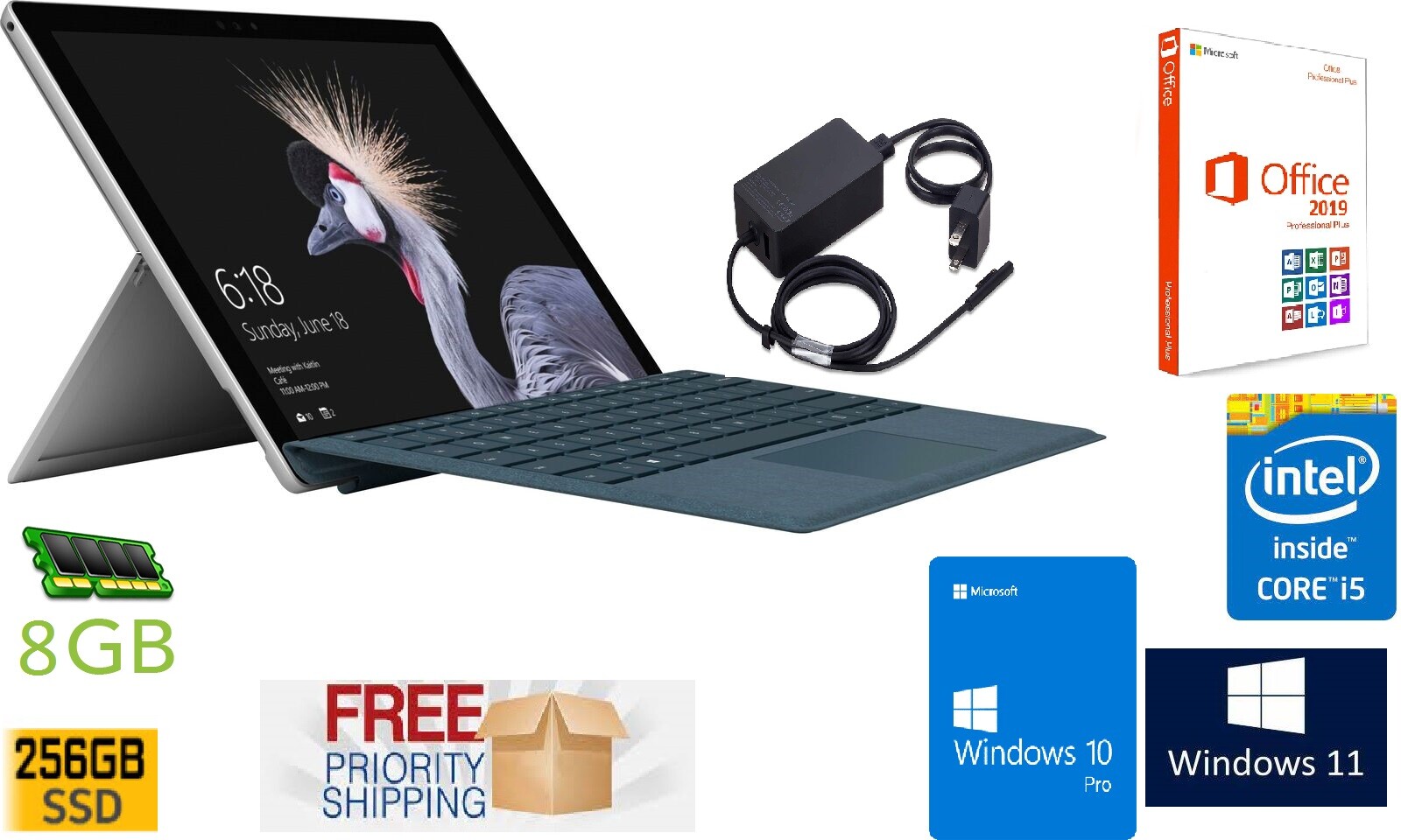 Microsoft Surface Pro 5 i5-7300U 8GB RAM 256GB SSD 12.3 Microsoft Surface Pro 5 i5-7300U 8GB RAM 256GB SSD 12.3