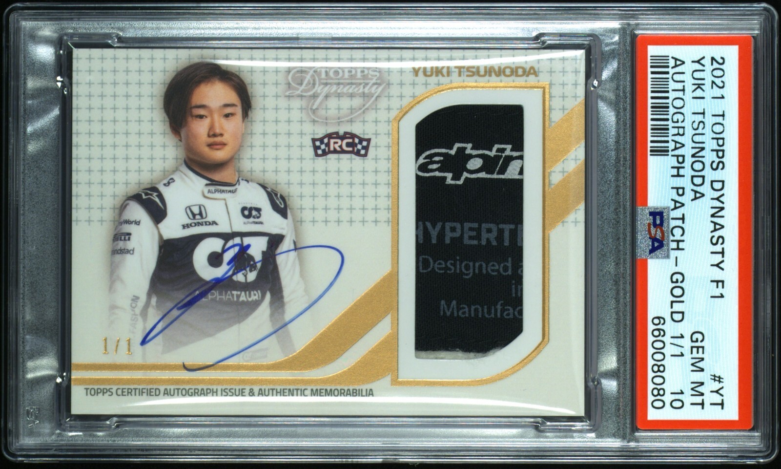 2021 Topps DYNASTY Formula 1 YUKI TSUNODA TAG Patch Auto