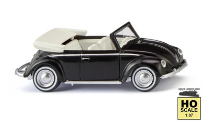 Wiking 079406 HO 1:87 1961-63 VW Beetle 1200 Convertible - Black